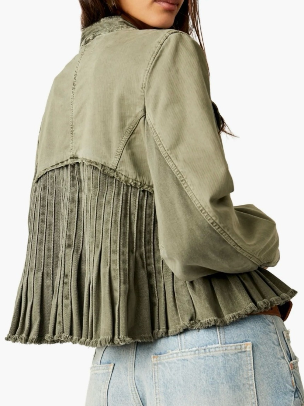 Free People Olive/Green Cassidy Jacket Size M pre-owned - Picture 2 of 7